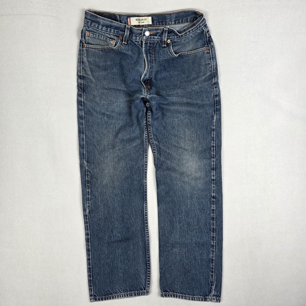Vintage Y2k Levis 505 Jeans Mens 34x30 Fits 33x29 Blue Faded Denim Regular Fit